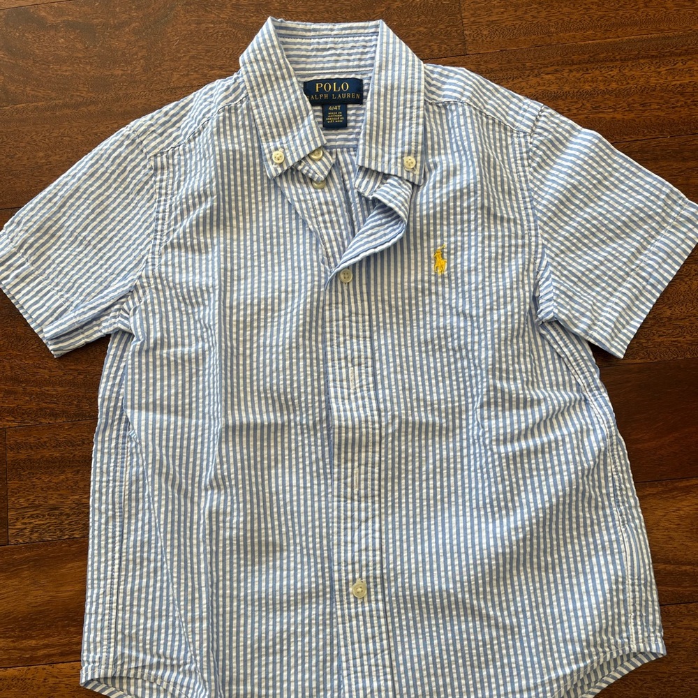 Polo by Ralph Lauren White and Blue Striped Shirt